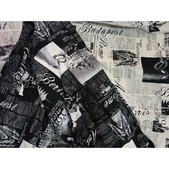 Reversible 100% cotton black white Passport full size duvet by Alamode Home - Picture 3 of 3